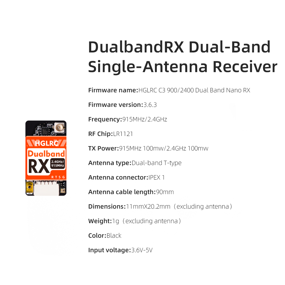 Odbiornik HGLRC Dual-band True – Drone Racing Receiver recenzja i cena